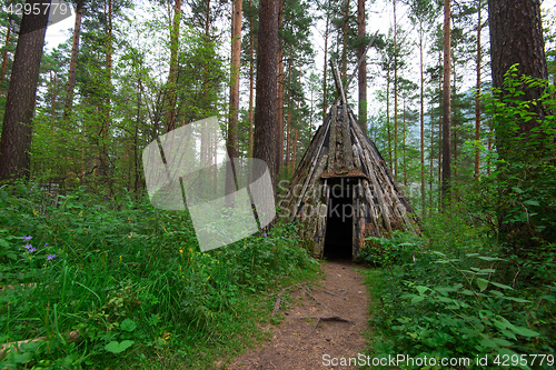 Image of Old hovel of ancient altai people