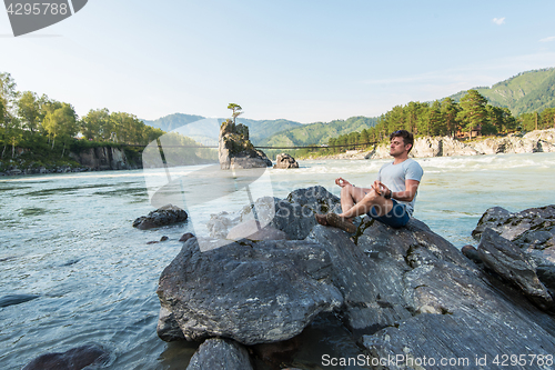 Image of at riverbank of mountain river