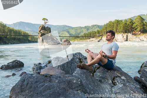 Image of at riverbank of mountain river