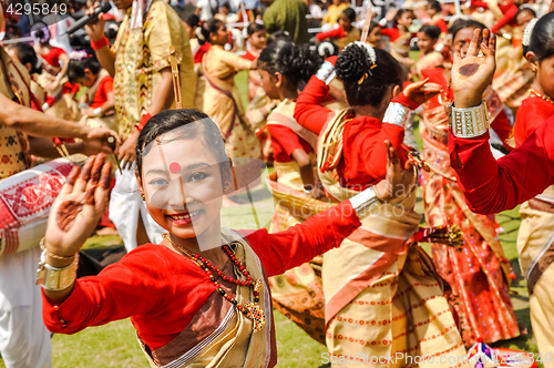 Image of Pretty girl in sari in Assam