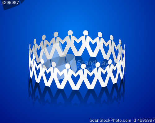 Image of Paper men holding hands in the shape of a circle