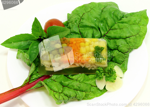 Image of Jelly snack with vegetables and poultry