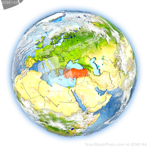 Image of Turkey on Earth isolated