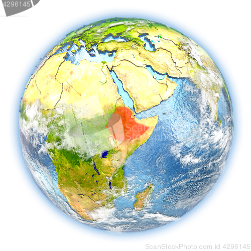 Image of Ethiopia on Earth isolated