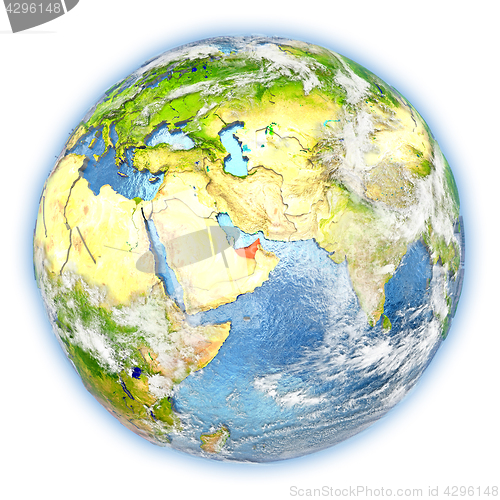 Image of United Arab Emirates on Earth isolated