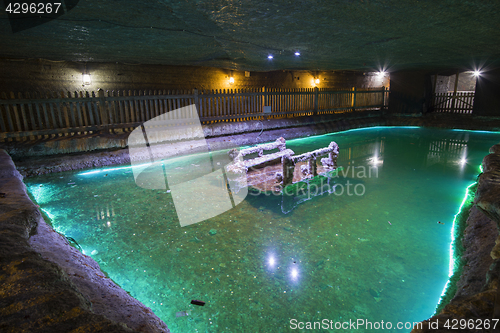 Image of Underground lake in a Salt Mine