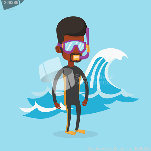 Image of Young scuba diver vector illustration.