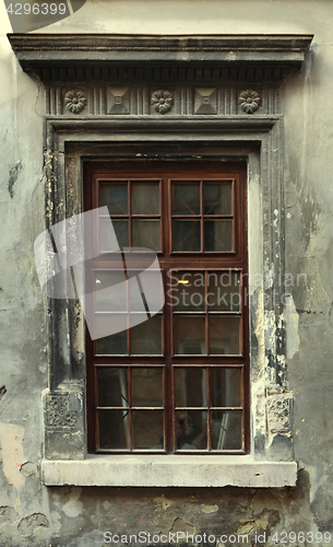 Image of vintage window of old building