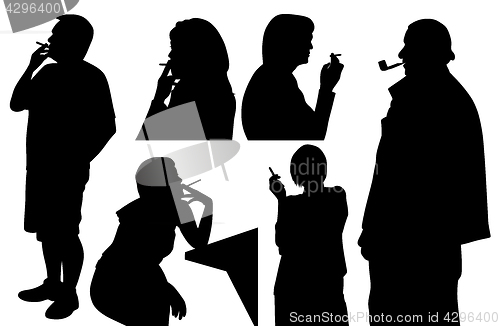 Image of People smoking cigarette and pipe