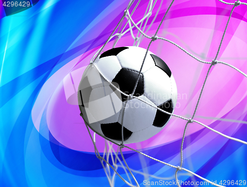 Image of soccer ball on abstract background