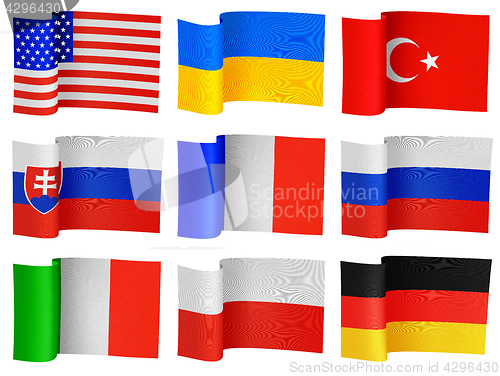 Image of flags of the different countries