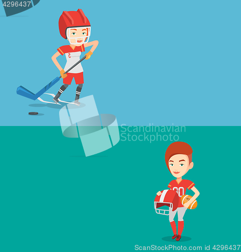 Image of Two sport banners with space for text.