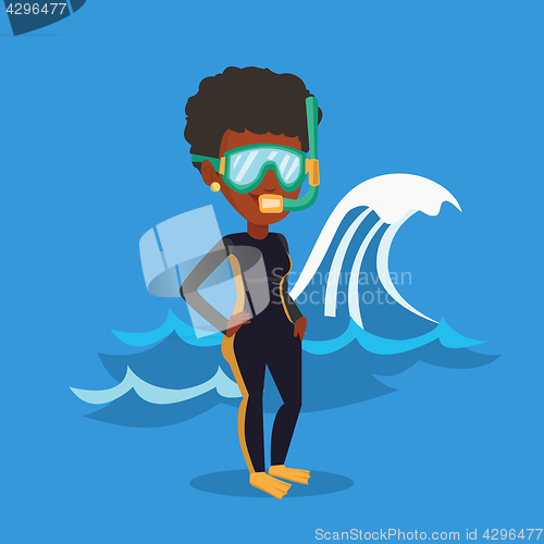 Image of Young scuba diver vector illustration.