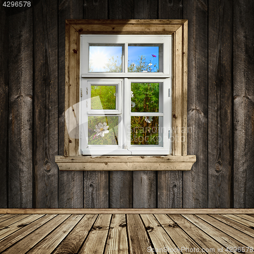 Image of wooden interior with window