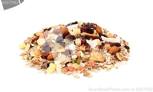 Image of Muesli - mixed fruit and nuts with cereal flakes