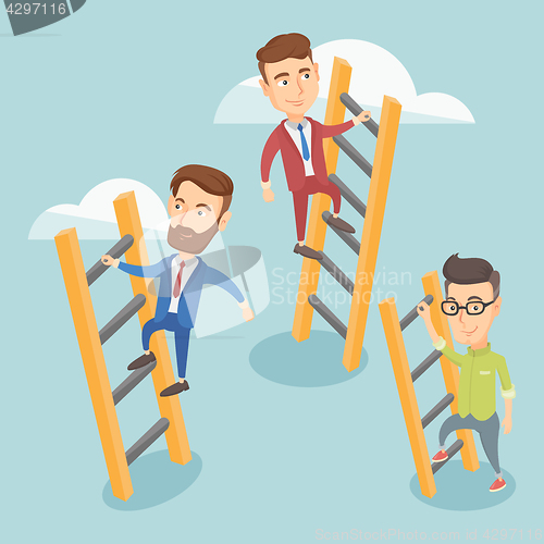 Image of Business people climbing to success.