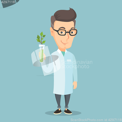 Image of Scientist with test tube vector illustration.