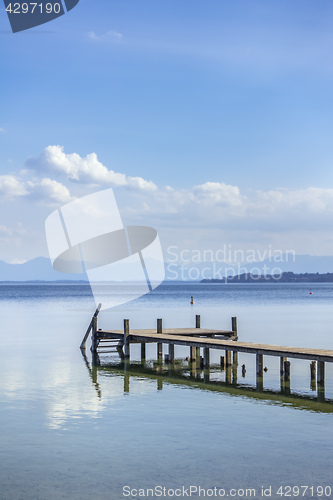 Image of wooden jetty Starnberg Lake