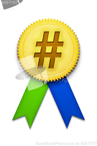 Image of hashtag ribbon badge