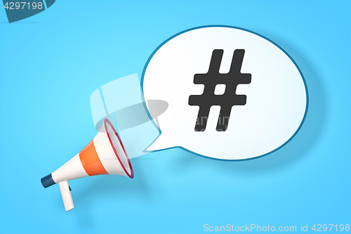 Image of megaphone hashtag