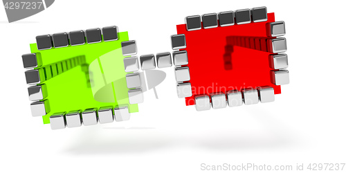 Image of abstract red green glasses icon