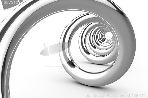 Image of shiny chrome spiral