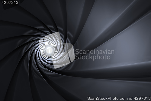 Image of light reflections in a pipe