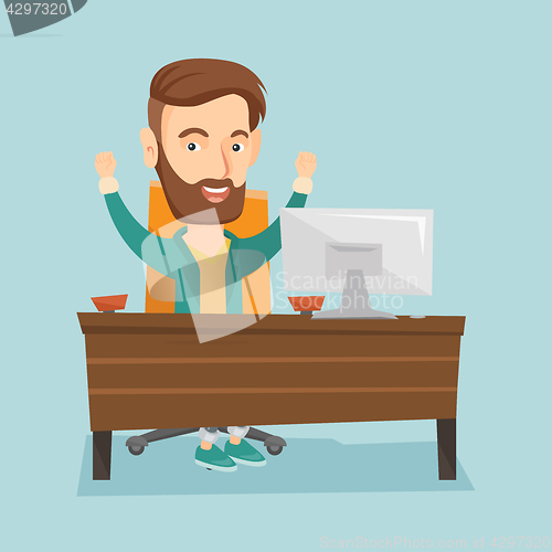 Image of Successful business man vector illustration.