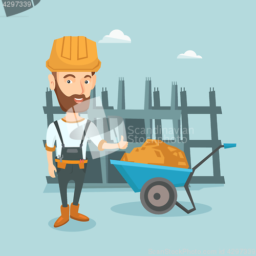 Image of Builder giving thumb up vector illustration.