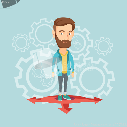 Image of Man choosing career way vector illustration.