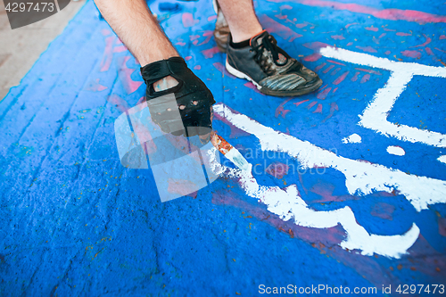 Image of Colored Tile Pattern on a Street