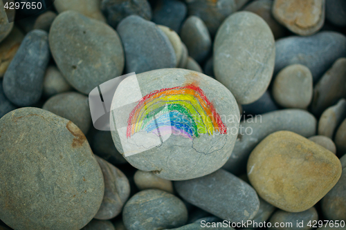 Image of Rainbow painted on stone