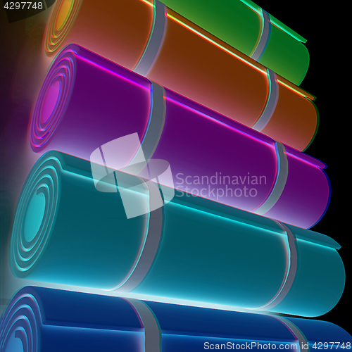 Image of karemats. 3D illustration. Anaglyph. View with red/cyan glasses 