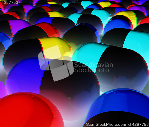 Image of Tablets background. 3D illustration. Anaglyph. View with red/cya