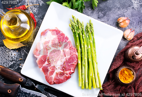 Image of meat with asparagus