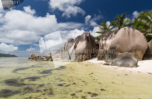 Image of island beach in indian ocean on seychelles