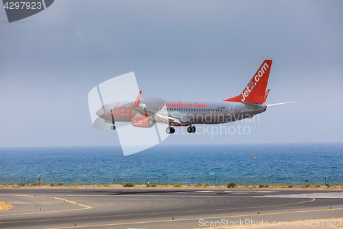 Image of ARECIFE, SPAIN - APRIL, 16 2017: Boeing 737-800 of Jet2 with the