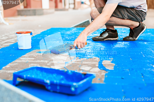 Image of Colored Tile Pattern on a Street