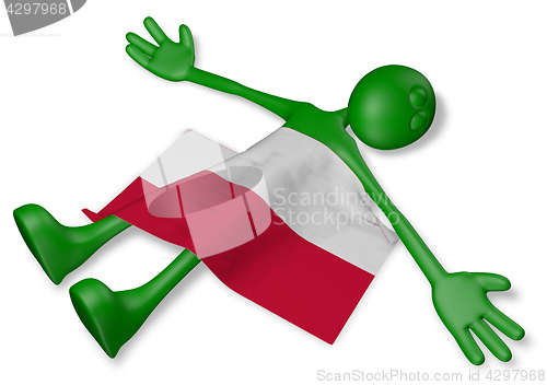 Image of dead cartoon guy and flag of poland - 3d illustration