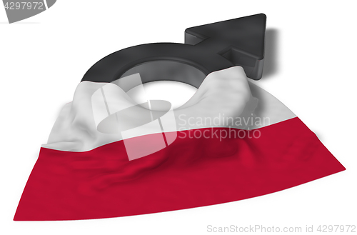 Image of mars symbol and flag of poland - 3d rendering