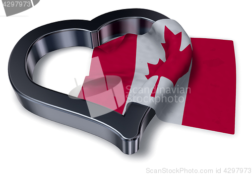 Image of flag of canada and heart symbol - 3d rendering