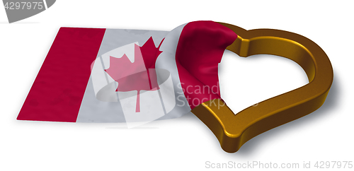 Image of flag of canada and heart symbol - 3d rendering