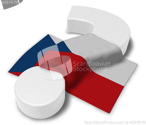 Image of question mark and flag of Czech Republic  - 3d illustration