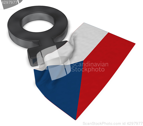 Image of female symbol and flag of Czech Republic - 3d rendering