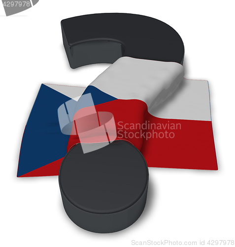 Image of question mark and flag of Czech Republic  - 3d illustration