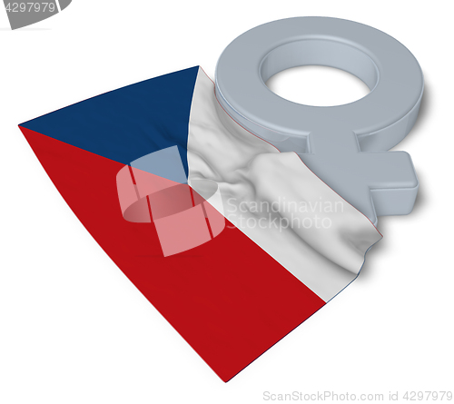 Image of female symbol and flag of Czech Republic - 3d rendering