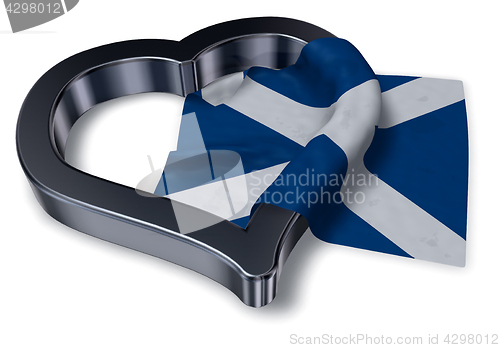 Image of  flag of scotland and heart symbol - 3d rendering