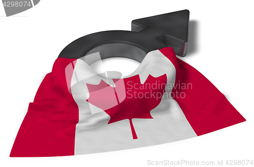 Image of mars symbol and flag of canada - 3d rendering
