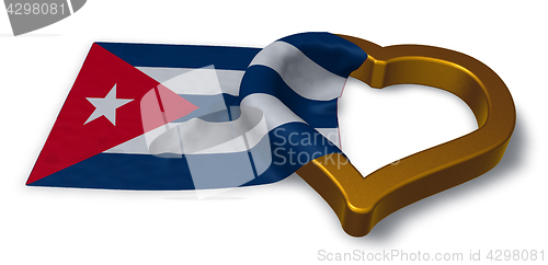 Image of flag of cuba and heart symbol - 3d rendering