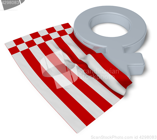 Image of female symbol and flag of bremen - 3d rendering